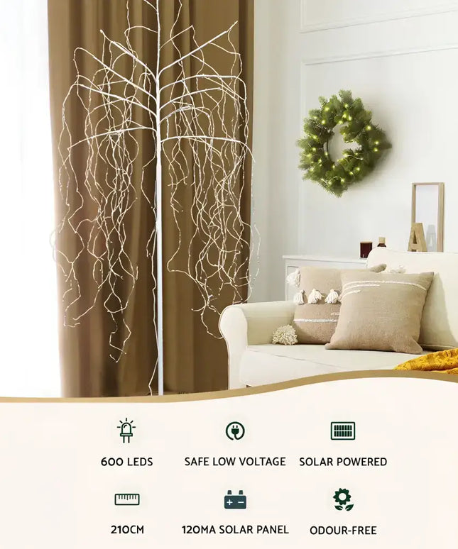 Illuminated willow tree from 2.1M Christmas Tree 600 LED Solar Jingle Jollys product