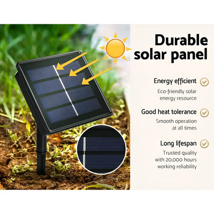 Durable energy-efficient solar panel with heat tolerance on 2.1M Christmas Tree 600 LED Solar Jingle Jollys