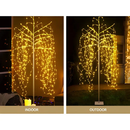 Illuminated Weeping Willow Tree decoration from 2.1M Christmas Tree 600 LED Solar Jingle Jollys