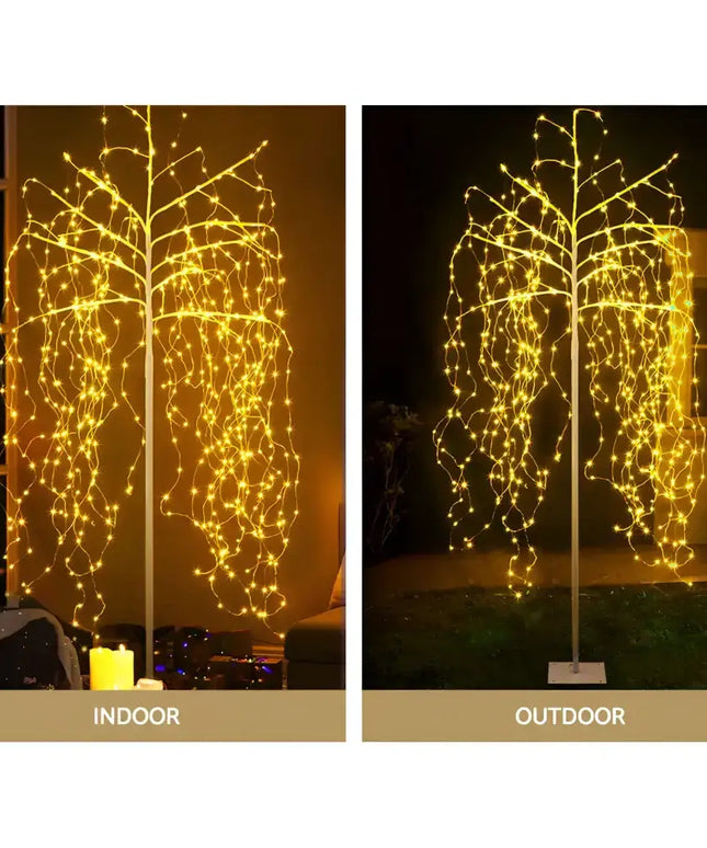 Illuminated Weeping Willow Tree decoration from 2.1M Christmas Tree 600 LED Solar Jingle Jollys