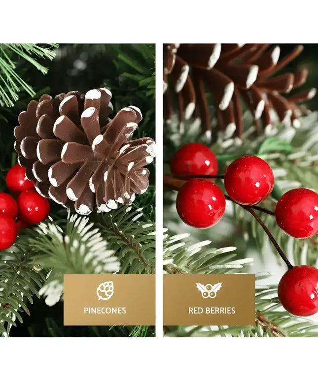 Christmas tree decorations on the Jingle Jollys 2.1M prelit LED Christmas Tree