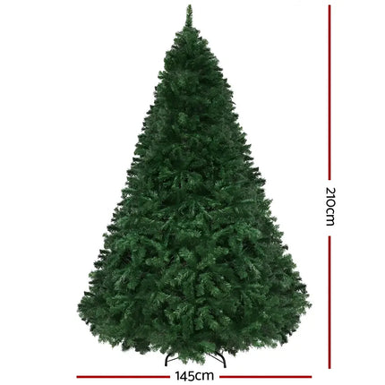 Artificial Christmas tree with 2.1M LED lights featuring 8 lighting modes for festive decor
