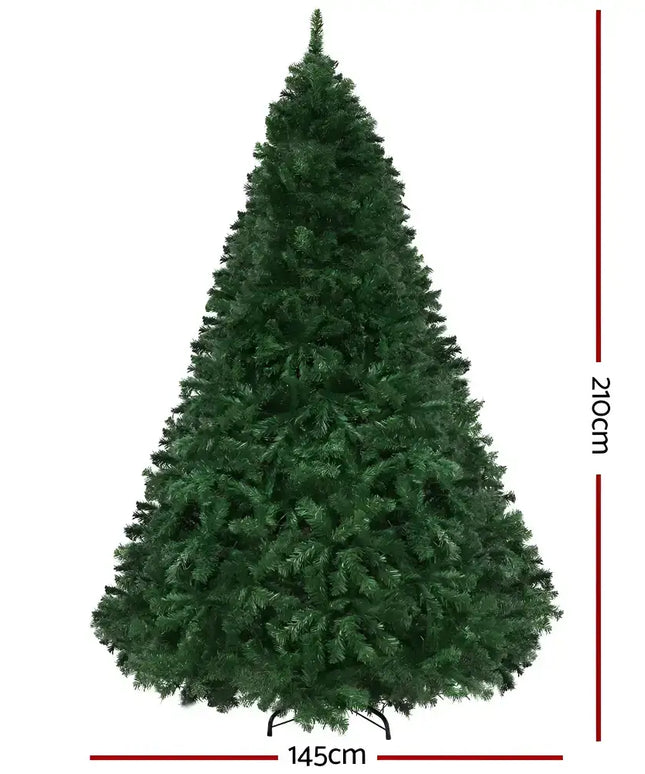 Artificial Christmas tree with 2.1M LED lights featuring 8 lighting modes for festive decor