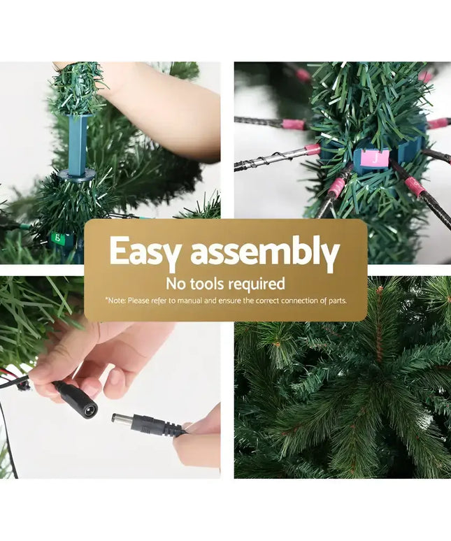 Artificial Christmas tree assembly instructions for 2.1M LED Lights 8 Modes Christmas Tree