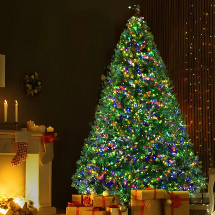 Illuminated Christmas tree with gifts featuring 2.1M LED Lights and 8 lighting modes