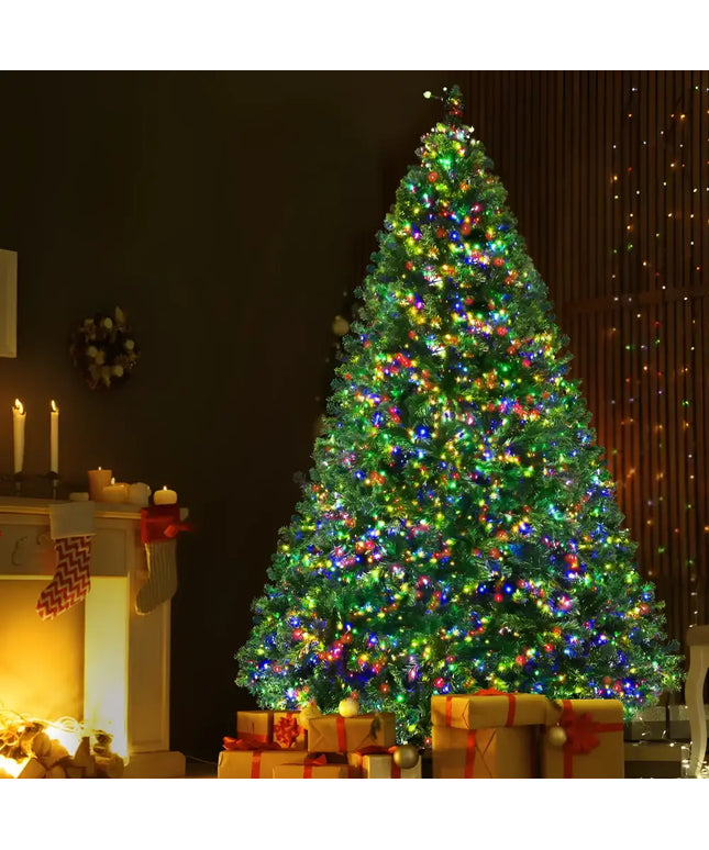 Illuminated Christmas tree with gifts featuring 2.1M LED Lights and 8 lighting modes