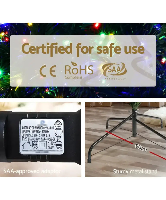 Christmas tree safety certifications, adapter, and stand for 2.1M LED Lights Christmas Tree