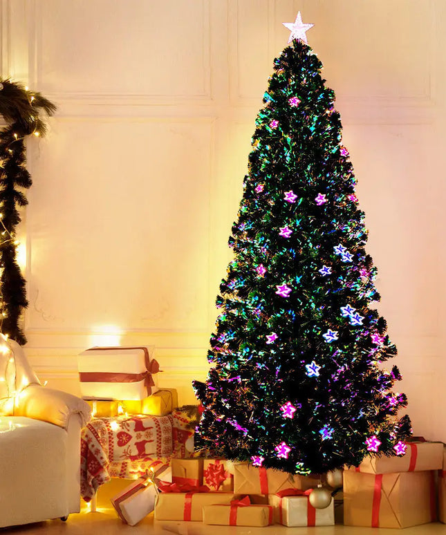 2.1m Optic Fibre LED Christmas Tree Multi Colour - Occasions > Christmas > Outdoor Decorations & Lights