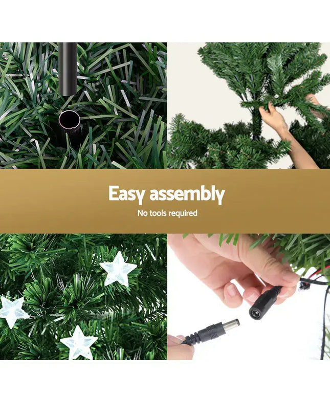 2.1m Optic Fibre LED Christmas Tree Multi Colour - Occasions > Christmas > Outdoor Decorations & Lights