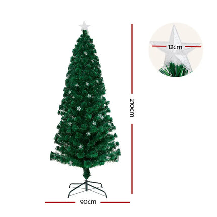 2.1m Optic Fibre LED Christmas Tree Multi Colour - Occasions > Christmas > Outdoor Decorations & Lights