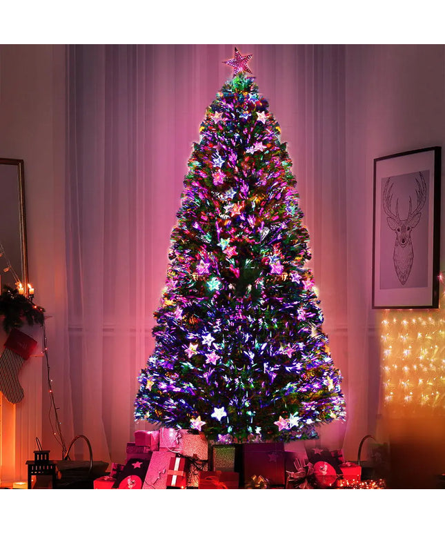 2.1m Optic Fibre LED Christmas Tree Multi Colour - Occasions > Christmas > Outdoor Decorations & Lights