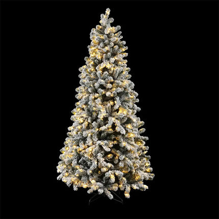 2.1M Snow Flocked LED 8 Light Modes Christmas Tree - Occasions > Christmas > Christmas Trees