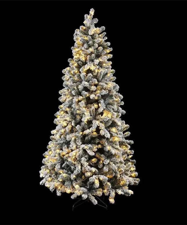 2.1M Snow Flocked LED 8 Light Modes Christmas Tree - Occasions > Christmas > Christmas Trees