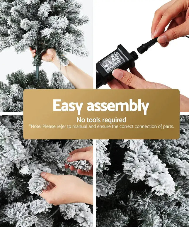 2.1M Snow Flocked LED 8 Light Modes Christmas Tree - Occasions > Christmas > Christmas Trees