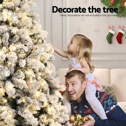 2.1M Snow Flocked LED 8 Light Modes Christmas Tree - Occasions > Christmas > Christmas Trees