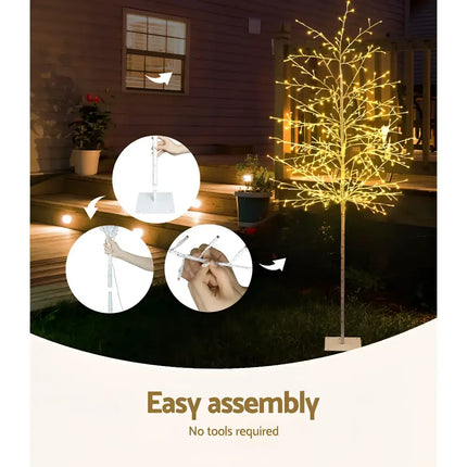 Illuminated decorative 2.1M Solar Christmas Tree with assembly instructions and 480 LEDs