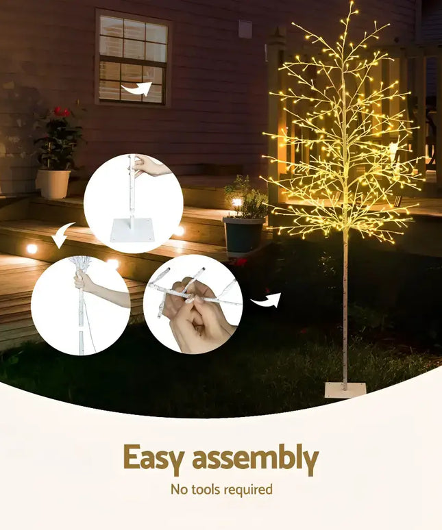 Illuminated decorative 2.1M Solar Christmas Tree with assembly instructions and 480 LEDs