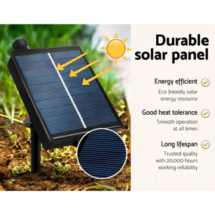 Durable solar panel with high energy efficiency heat tolerance and long lifespan on 2.1M Solar Christmas Tree 480 LED