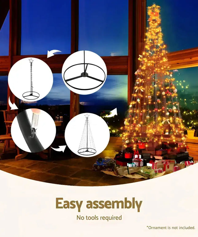 Christmas Tree 2.1M 264 LED Xmas Trees Solar Power Warm White-Occasions > Christmas-Dropli