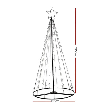 Christmas Tree 2.1M 264 LED Xmas Trees Solar Power Warm White-Occasions > Christmas-Dropli