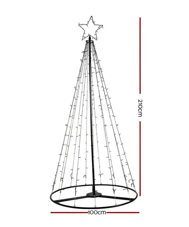 Christmas Tree 2.1M 264 LED Xmas Trees Solar Power Warm White-Occasions > Christmas-Dropli
