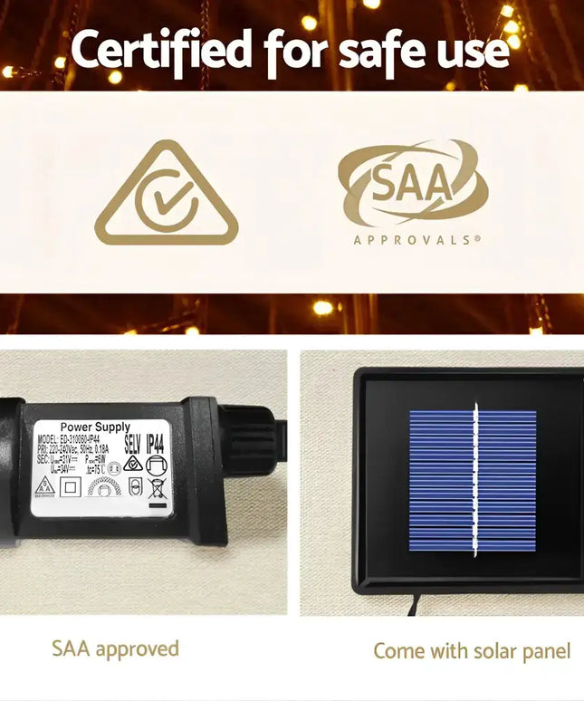 Christmas Tree 2.1M 264 LED Xmas Trees Solar Power Warm White-Occasions > Christmas-Dropli