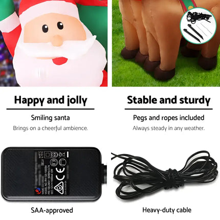 Christmas inflatable features and accessories for the 2.2M Santa Sleigh illuminated decoration