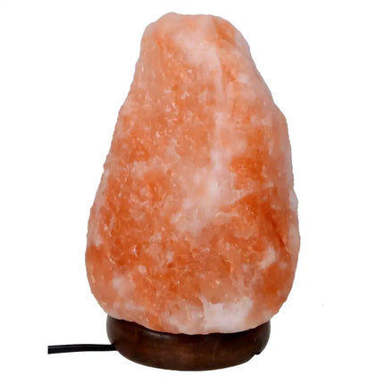 2-3kg natural-shaped Himalayan salt lamp glowing warmly.