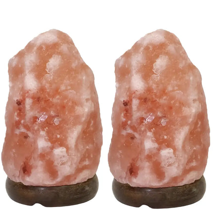 2-3kg Himalayan Salt Lamp on Timber Base | Twin Value Pack
