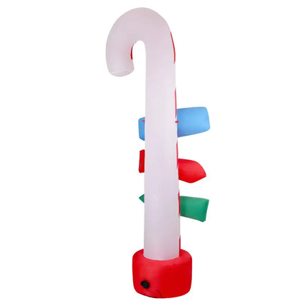 Inflatable candy cane decoration illuminated for Christmas holiday display