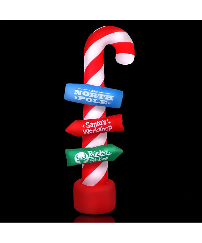 Inflatable Candy Cane Directional Sign for 2.4M Christmas Inflatable Decor