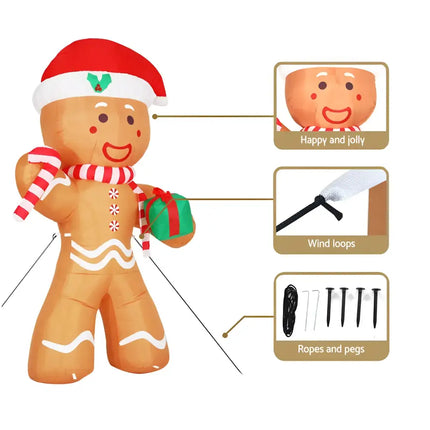 Inflatable Gingerbread Man with Accessories from 2.4M Christmas Inflatable Decorations