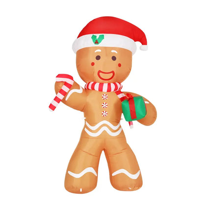 Inflatable Gingerbread Man with Santa Hat from 2.4M Christmas Inflatable Decorations