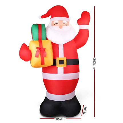 Inflatable Santa Claus figure from 2.4M Christmas Inflatable Santa Illuminated Decorations