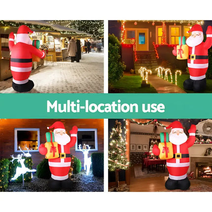 Inflatable Santa Claus decoration illuminated for 2.4M Christmas Inflatable Santa Decorations