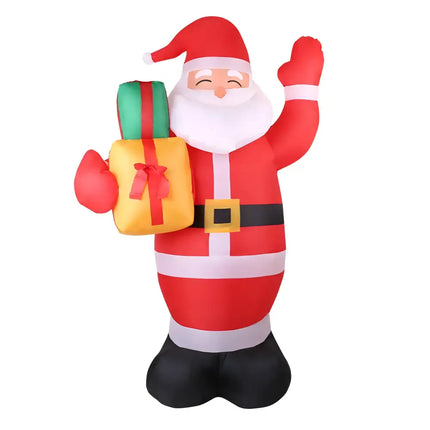 Inflatable Santa Claus figure illuminated for Christmas decoration, 2.4 meters tall