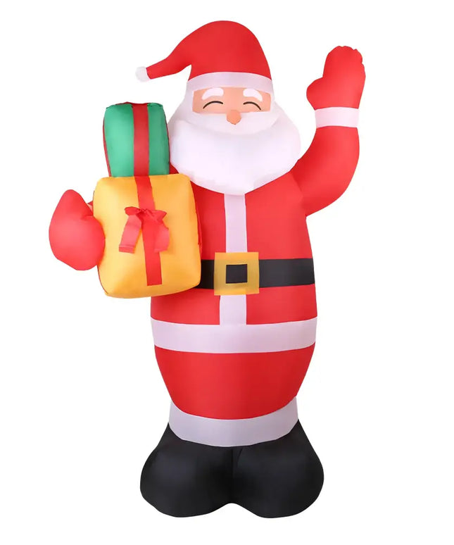 Inflatable Santa Claus figure illuminated for Christmas decoration, 2.4 meters tall
