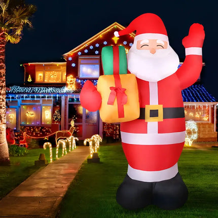 Inflatable Santa Claus with gifts from 2.4M Christmas Inflatable Santa Illuminated Decorations