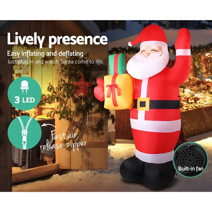 Inflatable Santa Claus figure from 2.4M Christmas Inflatable Santa Illuminated Decorations