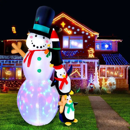 2.4M Christmas Inflatable Snowman Outdoor Decorations Dropli, Occasions > Christmas, jingle-jollys-2-4m-christmas-inflatable-snowman-xmas-lights-outdoor-decorations