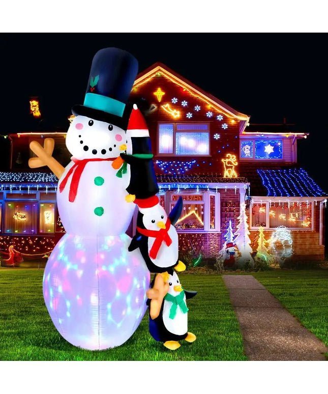 2.4M Christmas Inflatable Snowman Outdoor Decorations Dropli, Occasions > Christmas, jingle-jollys-2-4m-christmas-inflatable-snowman-xmas-lights-outdoor-decorations