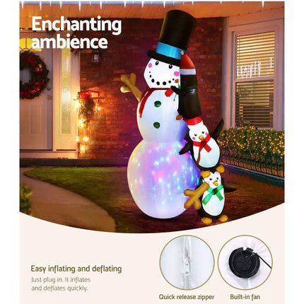 2.4M Christmas Inflatable Snowman Outdoor Decorations Dropli, Occasions > Christmas, jingle-jollys-2-4m-christmas-inflatable-snowman-xmas-lights-outdoor-decorations