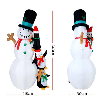 2.4M Christmas Inflatable Snowman Outdoor Decorations Dropli, Occasions > Christmas, jingle-jollys-2-4m-christmas-inflatable-snowman-xmas-lights-outdoor-decorations