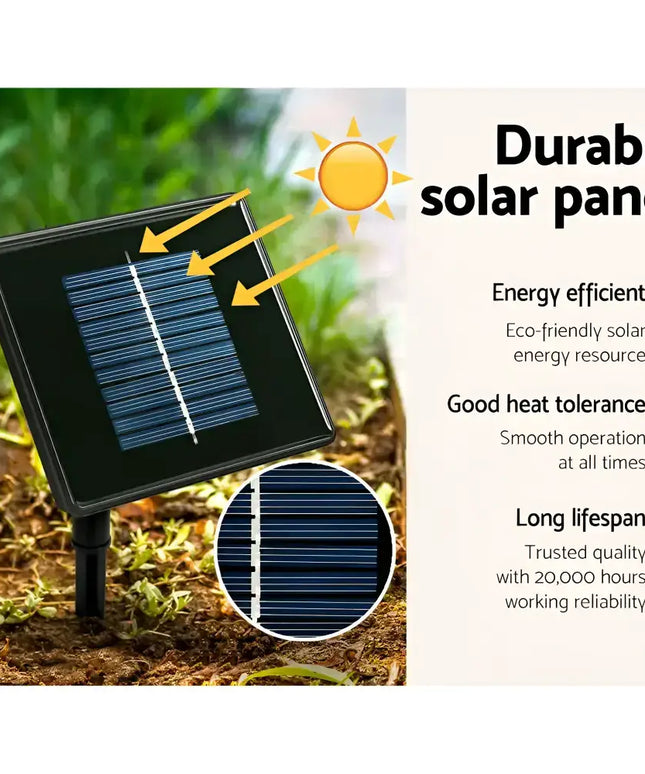 Durable solar panel with long lifespan on 2.4M Christmas Tree LED Solar Motif Lights