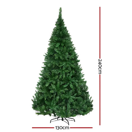 Artificial green Christmas tree with 2.4M LEDs and 8 light modes for holiday decoration