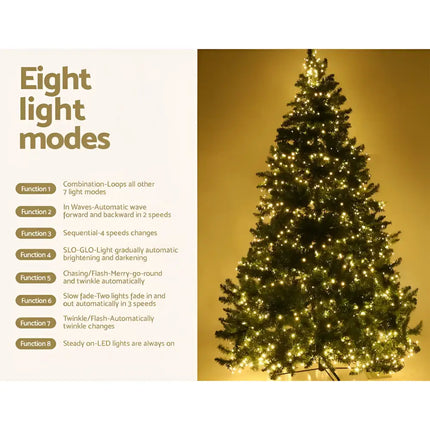 Christmas tree with eight light modes featuring 2.4M LEDs, perfect for festive decoration