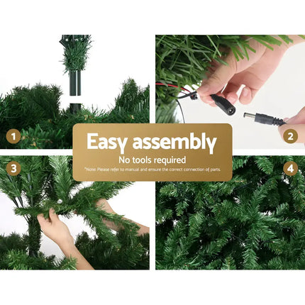 Detailed assembly instructions for the 2.4M LEDs 8 Light Modes Christmas Tree