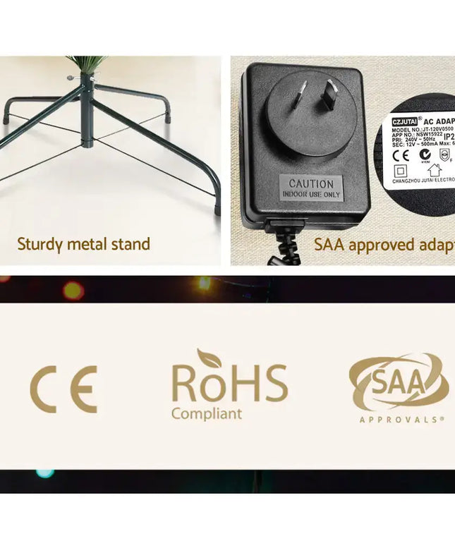 2.4m Optic Fibre LED Christmas Tree Multi Colour - Occasions > Christmas > Outdoor Decorations & Lights