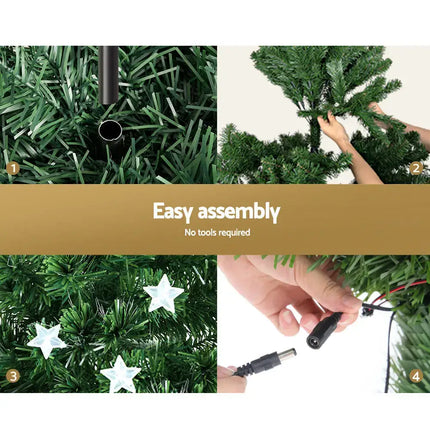 2.4m Optic Fibre LED Christmas Tree Multi Colour - Occasions > Christmas > Outdoor Decorations & Lights