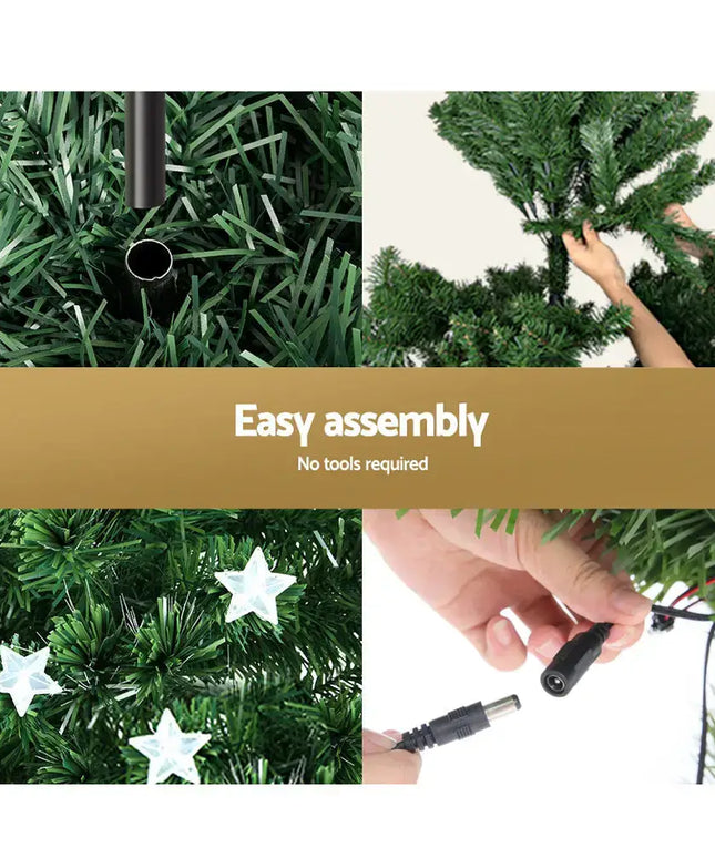 2.4m Optic Fibre LED Christmas Tree Multi Colour - Occasions > Christmas > Outdoor Decorations & Lights